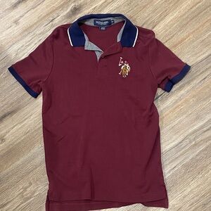 U.S. Polo Assn. Burgundy Polo with Navy Collar